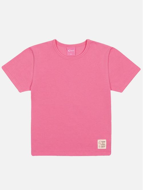 Blusa Infantil Menina Básica Rosa Mundo Cinti