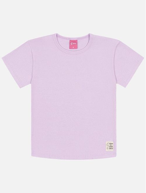 Blusa Infantil Menina Básica Canelada Lilás Mundo Cinti