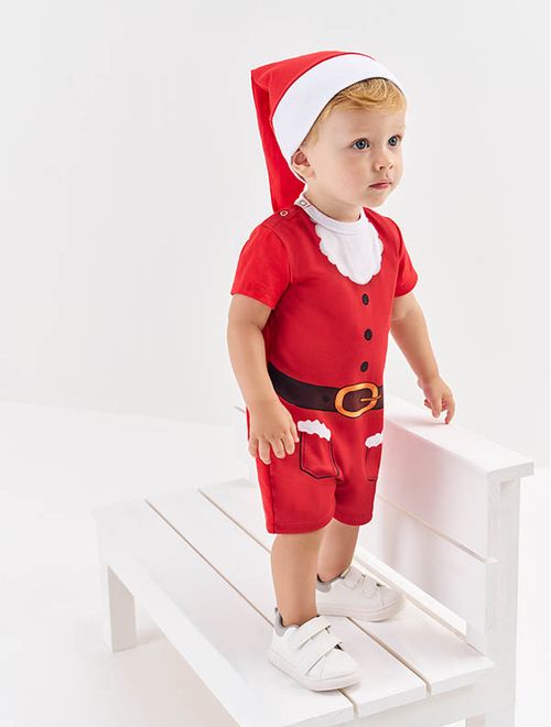 Fantasia Natal Bebê Menino Com Roupa Para Pet Vermelho Divertto