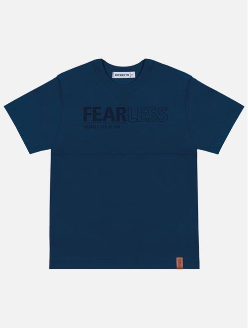 Camiseta Infantil Menino Fearless Azul Marinho Divertto