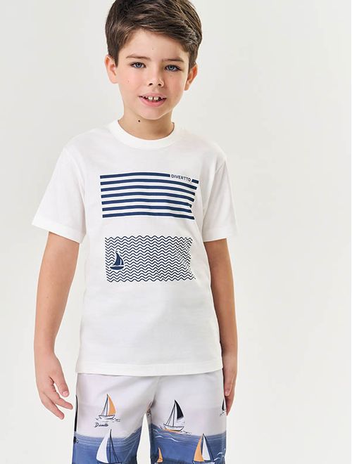 Camiseta Infantil Menino Navy Natural Divertto