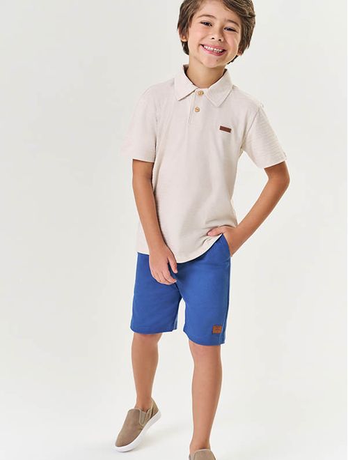 Camisa Polo Infantil Menino Bege Divertto