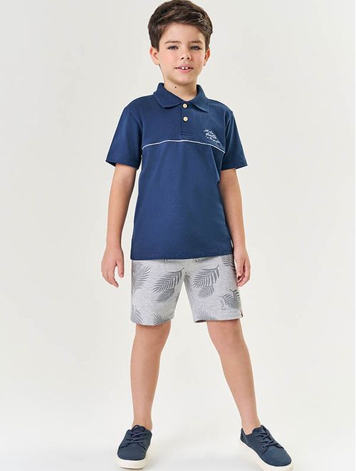 Camisa Polo Infantil Menino Azul Marinho Divertto