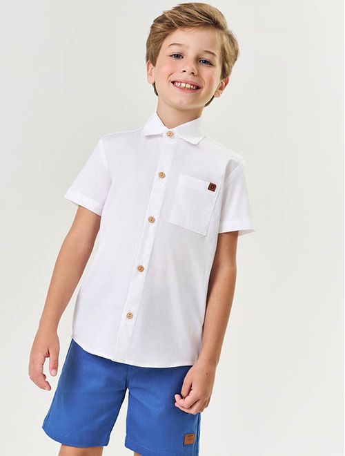 Bermuda Infantil Menino Sarja Marrom Divertto