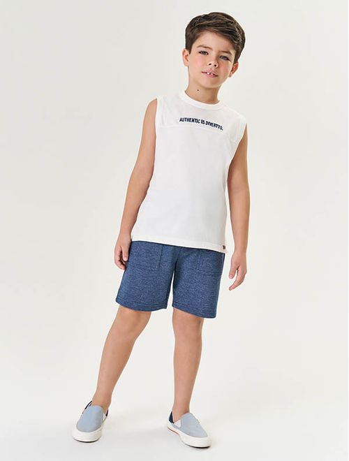 Conjunto Infantil Menino Regata Authentic E Bermuda Natural Divertto