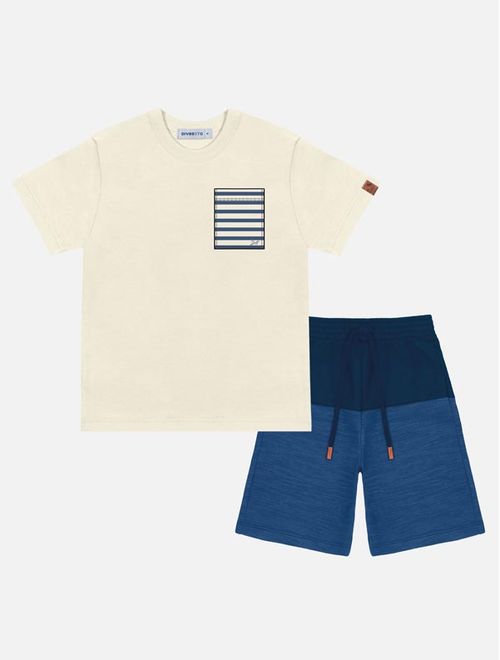 Conjunto Infantil Menino Camiseta E Bermuda Natural Divertto