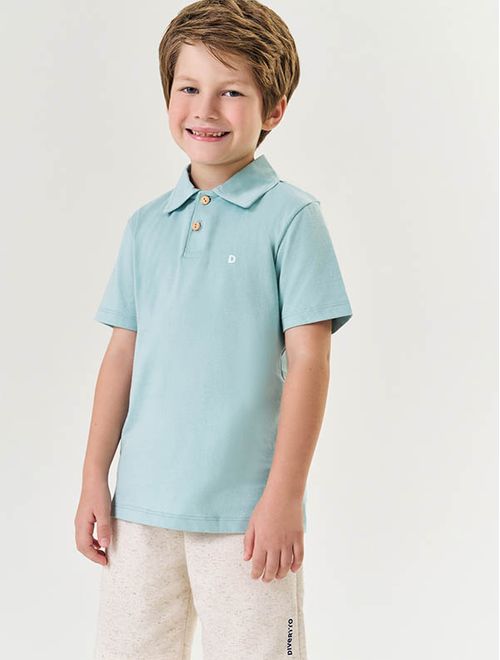 Camisa Polo Infantil Menino Básica Verde Divertto