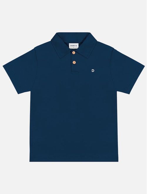 Camisa Polo Infantil Menino Básica Azul Marinho Divertto