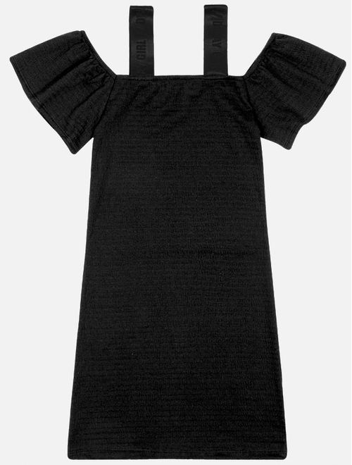 Vestido Teen Feminino Lastex Preto Dway