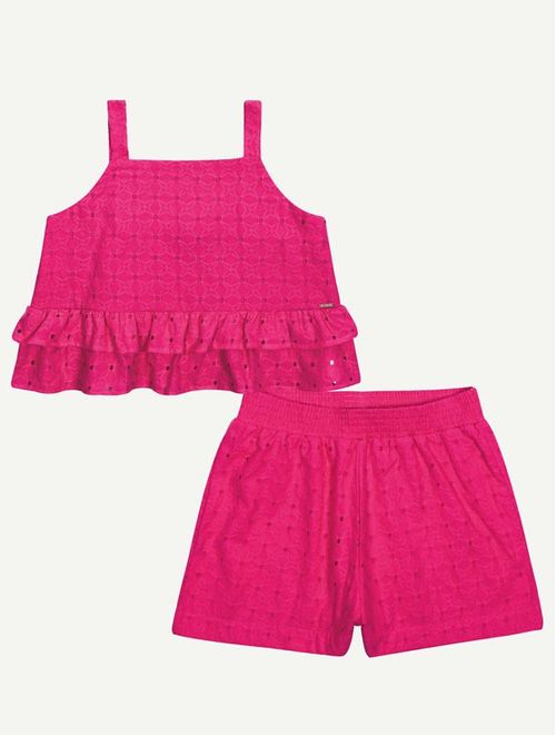 Conjunto Teen Feminino Regata E Short Lasie Pink Dway