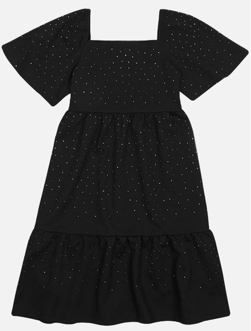 Vestido Teen Feminino Três Marias Com Strass Preto Dway