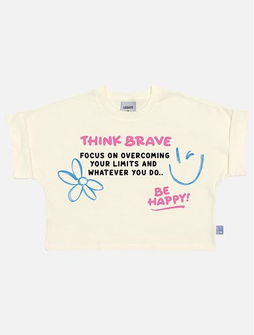 Blusa Infantil Menina Think Brave Natural Catavento