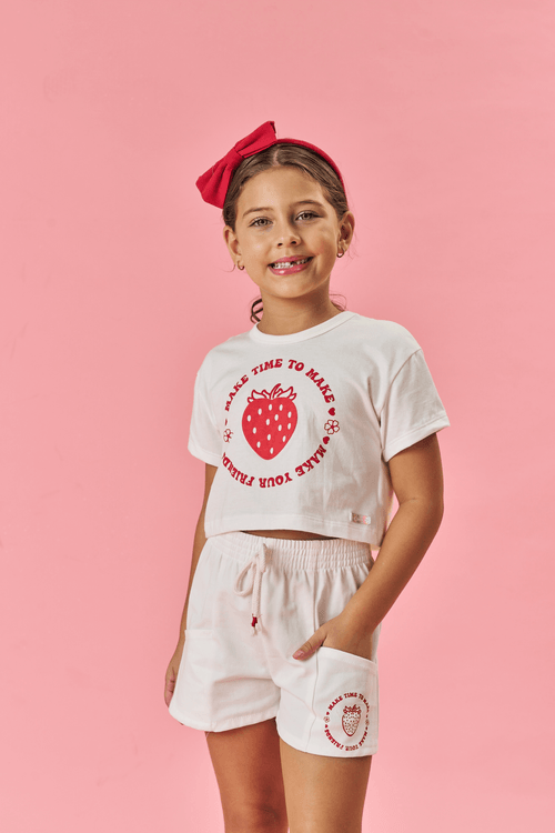 Short Infantil Menina Tutti-Frutti Com Cheirinho Natural Mundo Cinti