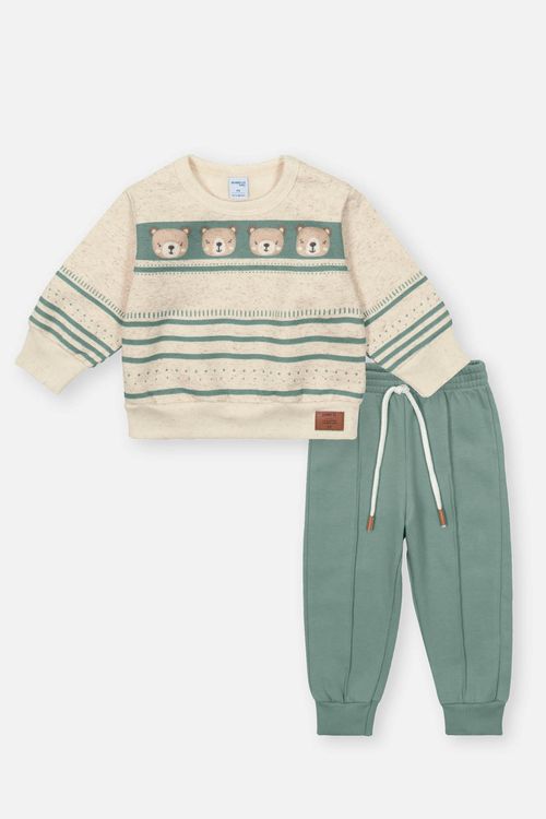 Conjunto Bebê Menino Urso Verde Divertto