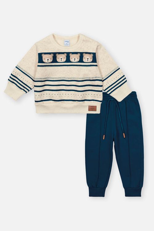 Conjunto Bebê Menino Urso Marinho Divertto