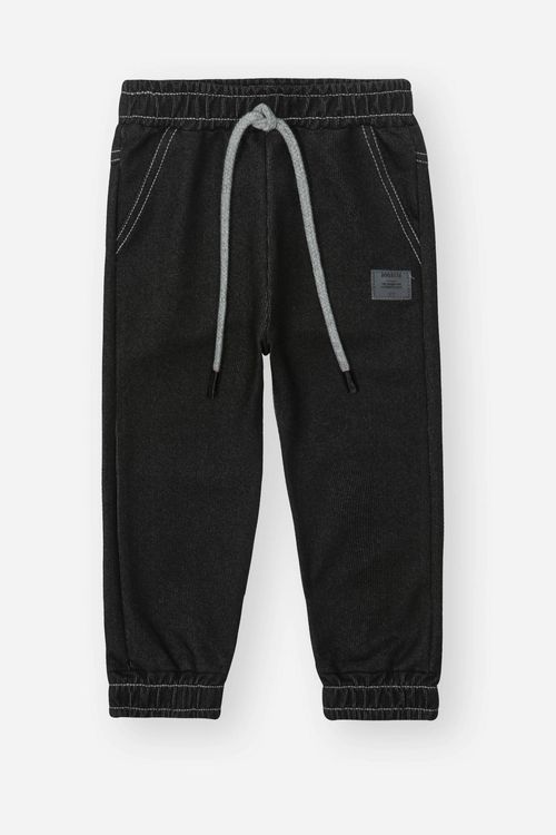 Calça Jogger Bebê Menino Jeans Preto Divertto