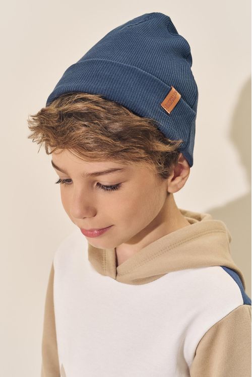 Gorro Infantil Canelado Marinho Divertto