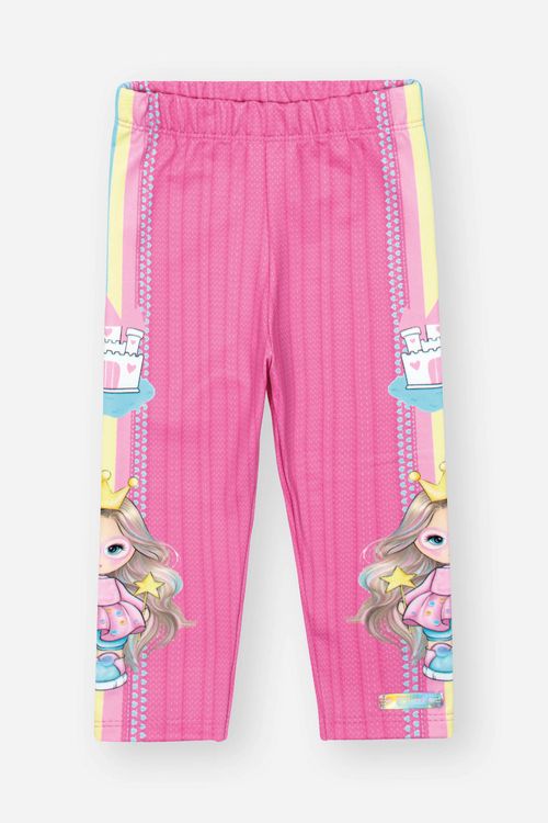 Legging Bebê Menina Total Print Rosa Mundo Cinti