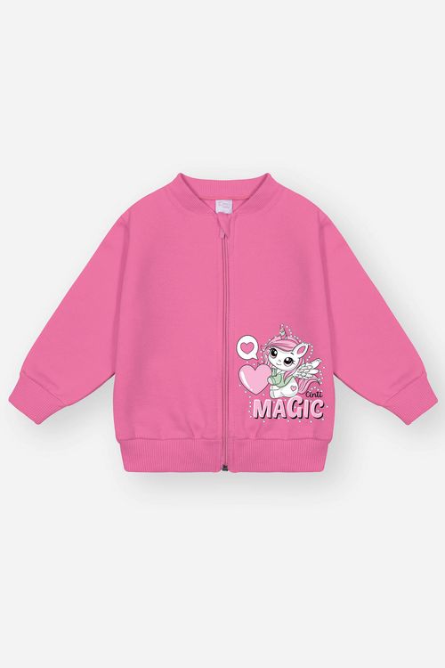 Conjunto Bebê Menina Jaqueta Magic E Calça Rosa Mundo Cinti