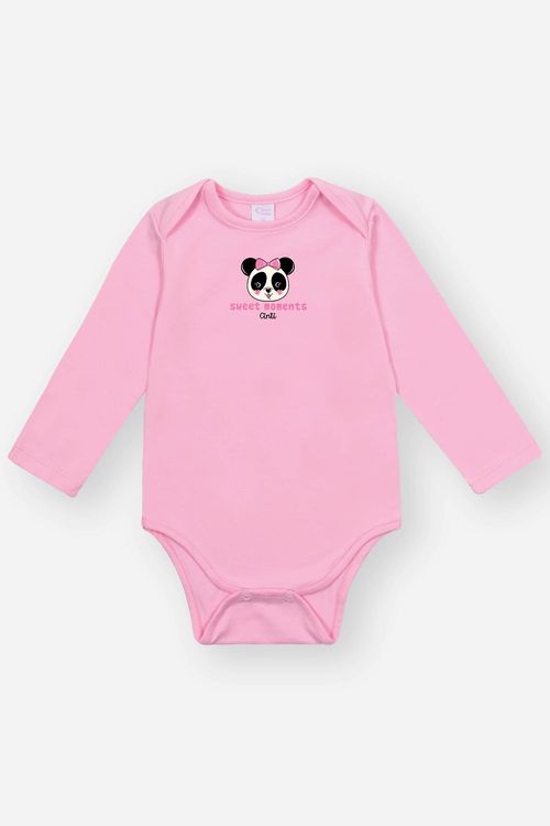 Body Bebê Menina Panda Rosa Mundo Cinti