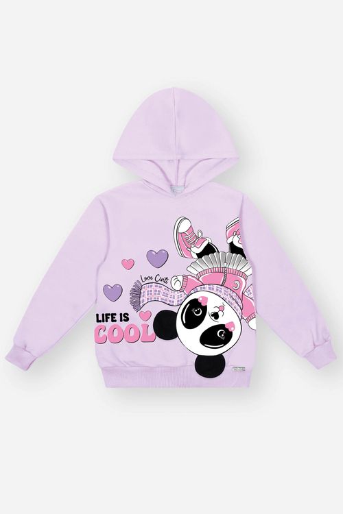 Conjunto Bebê Menina Blusão Panda Cool E Calça Lilás Mundo Cinti