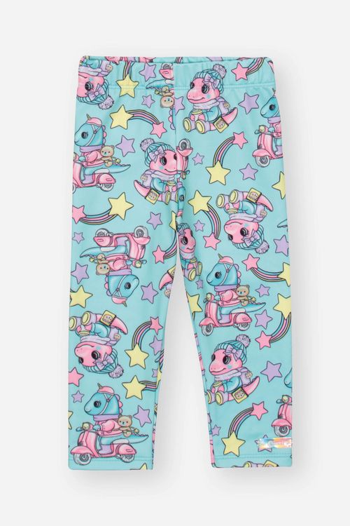 Legging Bebê Menina Roral Print Azul Mundo Cinti