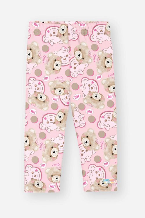 Legging Bebê Menina Roral Print Rosa Mundo Cinti