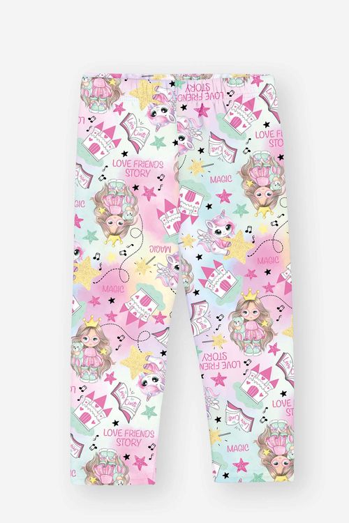 Legging Bebê Menina Térmica Princesa Rosa Mundo Cinti