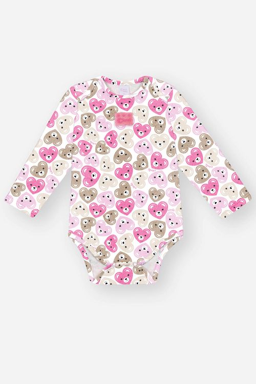 Body Bebê Menina Ursinho Natural Mundo Cinti