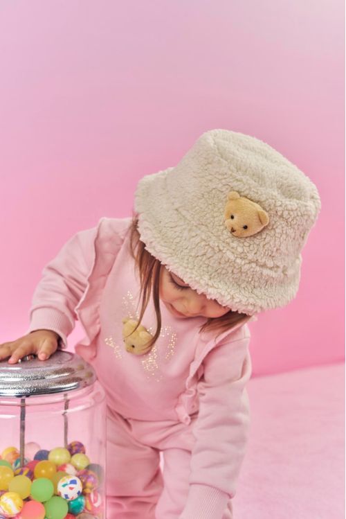 Conjunto Bebê Menina Blusão Urso Interativo E Calça Rosa Mundo Cinti