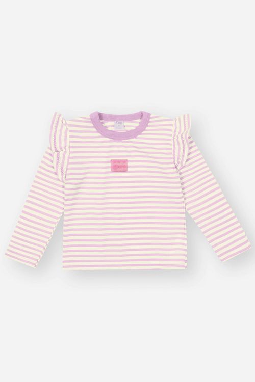 Blusa Bebê Menina Listrada Lilás Mundo Cinti