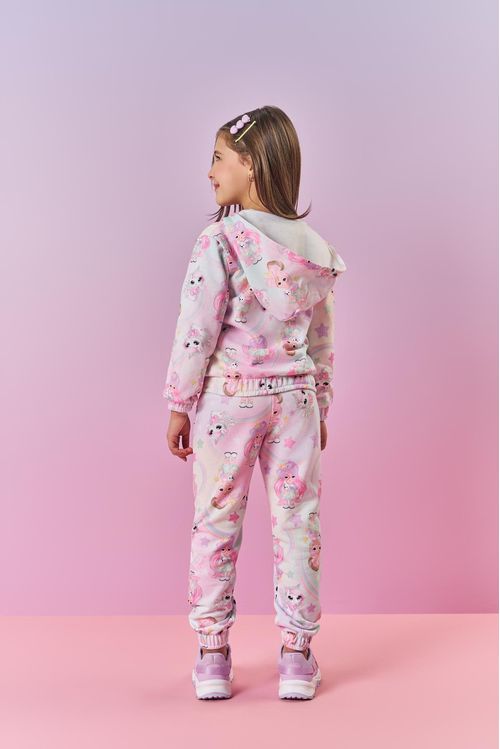 Conjunto Infantil Menina Jaqueta E Calça Unicórnio Lilás Mundo Cinti