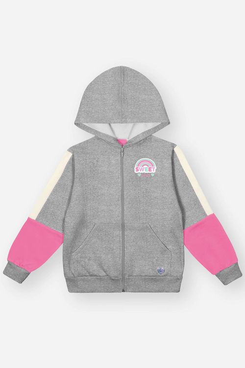 Conjunto Infantil Menina Jaqueta E Calça Jogger Mescla Mundo Cinti