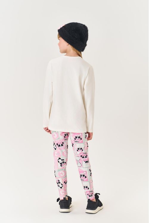 Conjunto Infantil Menina Blusa E Legging Panda Rosa Mundo Cinti