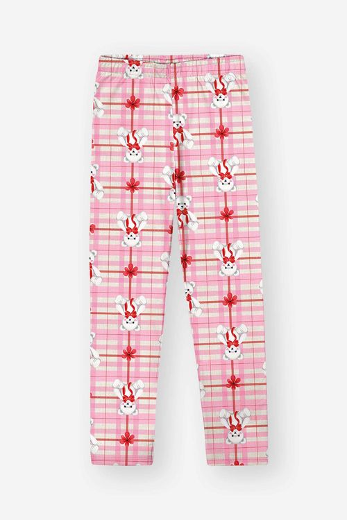 Legging Infantil Menina Total Print Ursinho Rosa Mundo Cinti