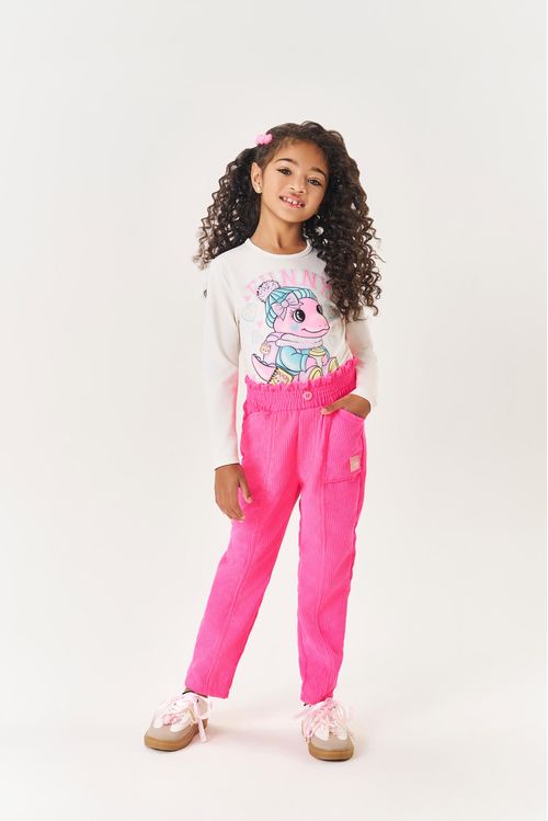 Blusa Infantil Menina Térmica Dino Natural Mundo Cinti