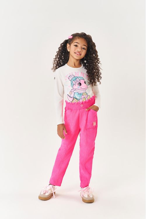 Blusa Infantil Menina Térmica Dino Natural Mundo Cinti