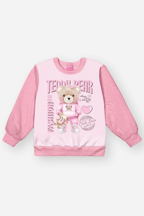 Blusão Infantil Menina Teddy Bear Rosa Mundo Cinti