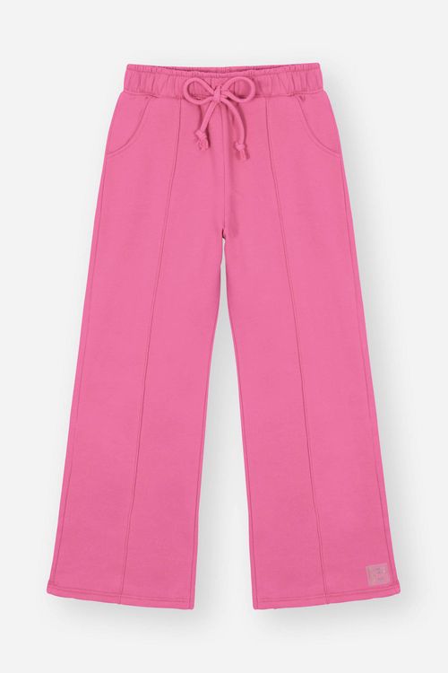 Calça Infantil Menina Wide Leg Básica Rosa Mundo Cinti