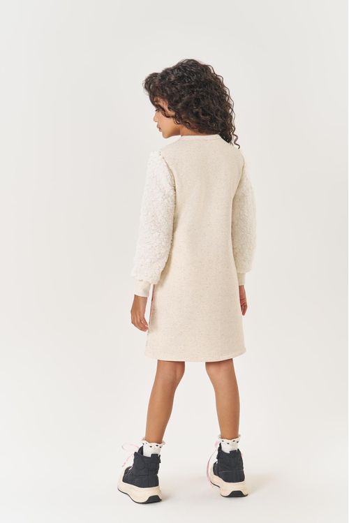 Vestido Infantil Menina Girl Beautiful Pelo Off White Mundo Cinti