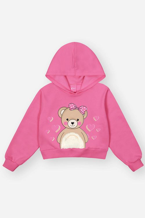 Jaqueta Infantil Menina Em Pelo Rosa Mundo Cinti