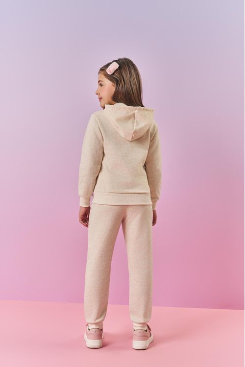 Conjunto Infantil Menina Blusão E Calça Ursinhos Off White Mundo Cinti