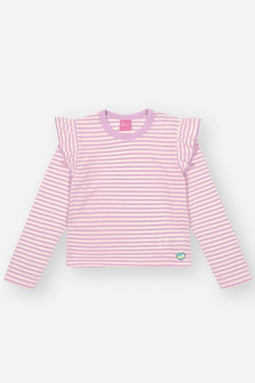 Blusa Infantil Menina Listrada Lilás Mundo Cinti