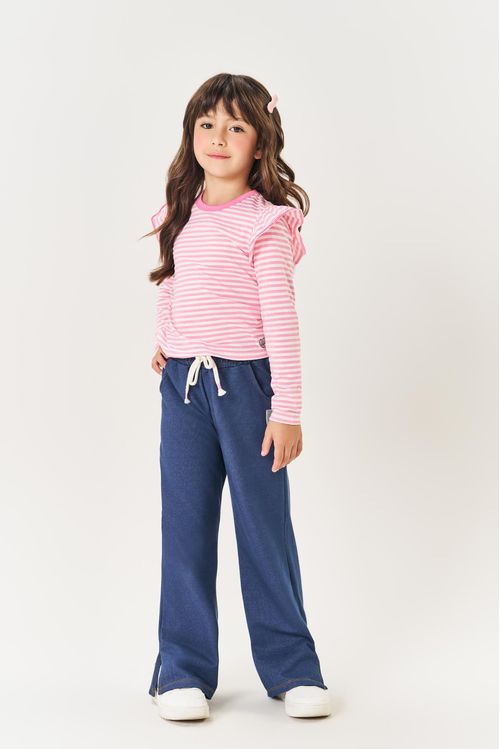 Blusa Infantil Menina Listrada Lilás Mundo Cinti