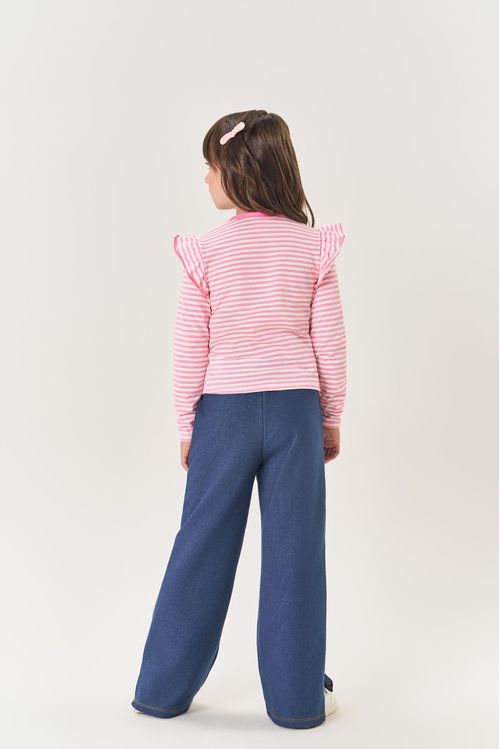Blusa Infantil Menina Listrada Rosa Mundo Cinti