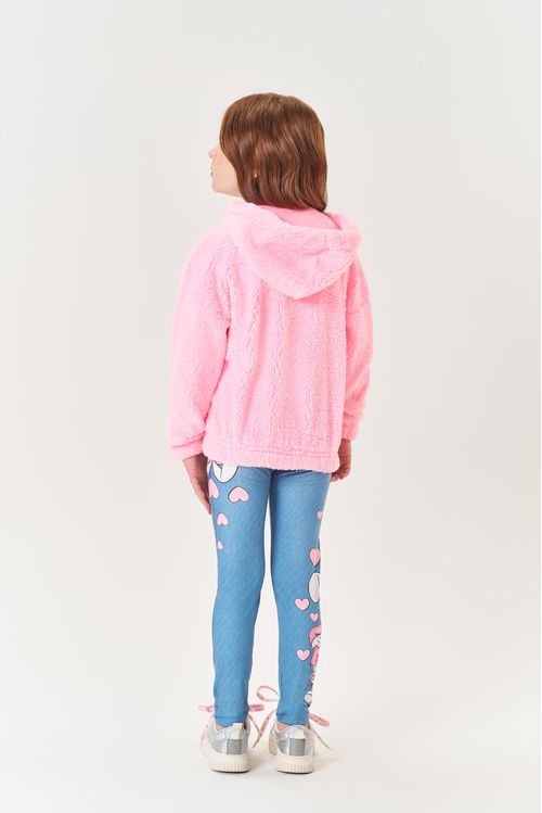Jaqueta Infantil Menina Em Pelo Rosa Mundo Cinti