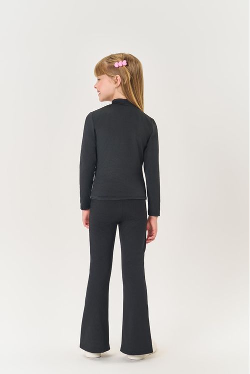 Calça Flare Infantil Menina Preto Mundo Cinti