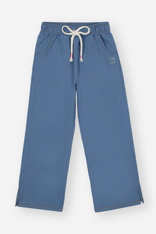 Calça Infantil Menina Wide Leg Azul Mundo Cinti