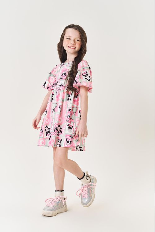 Vestido Infantil Menina Panda Rosa Mundo Cinti