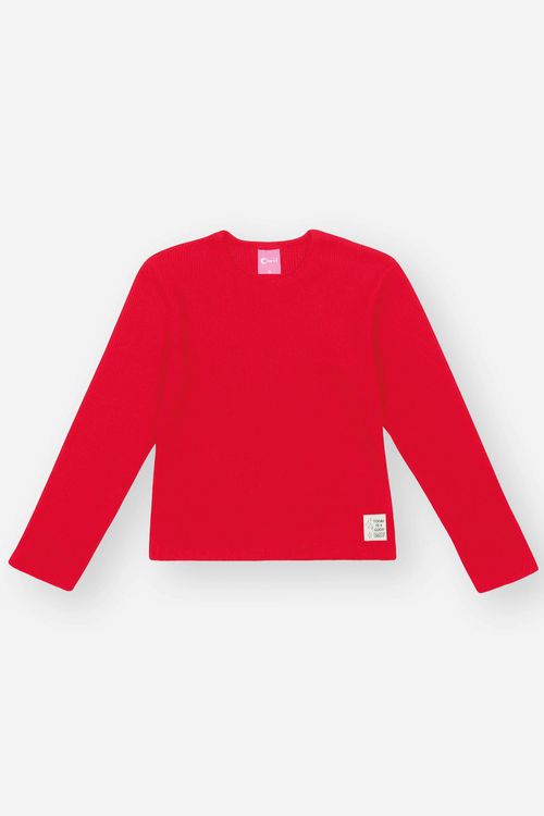 Blusa Infantil Menina Básica Vermelho Mundo Cinti